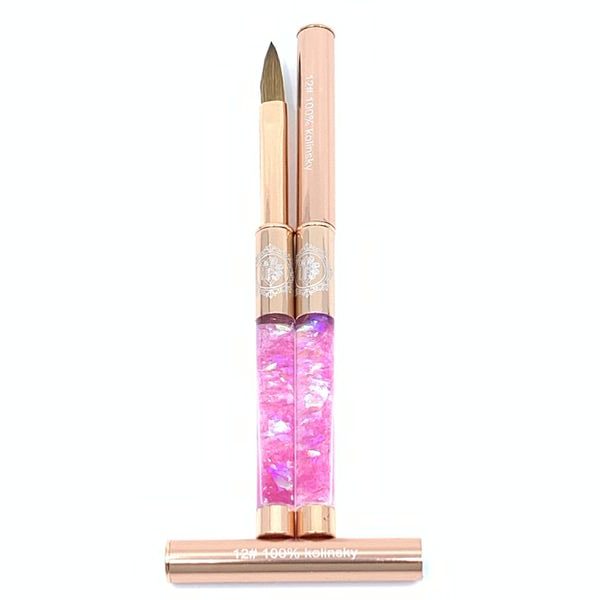 Talons™ PURE Kolinsky Brush, Size 12, Rose Gold, Flakes Edition