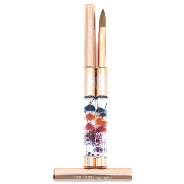 Talons™ PURE Kolinsky Brush, Size 12, Rose Gold, Flowers Edition